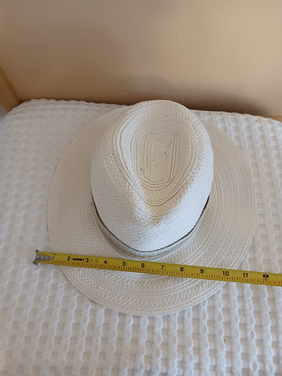 Theodora & Callum Black and White Wide-Brim Straw Hat Theodora & Callum T&C white straw beach Hat One Size hidden  main image 3