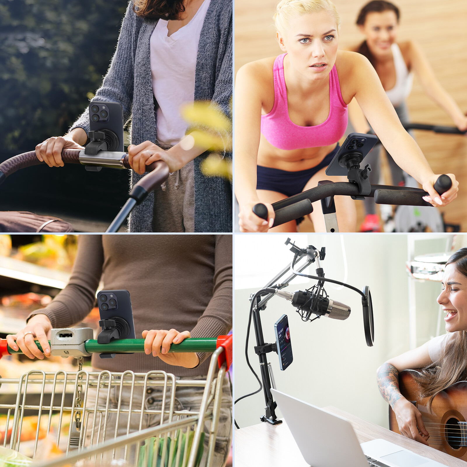 Magnetic Phone Holder for Treadmill Exercise Bike Handlebar  Mount for All Phone