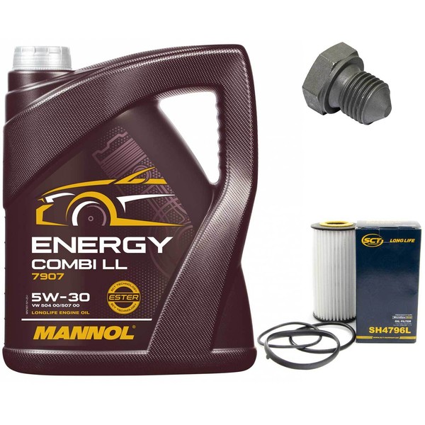 MotoröL Set 5W-30 5 Liter + ÖLfilter + Schraube FüR Audi A3 Cabriolet 2.0 Tfsi-image