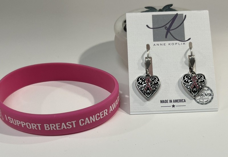 Savorski Crystal FREE Bracelet Breast Cancer Awareness! Pink Ribbon Heart NWT!