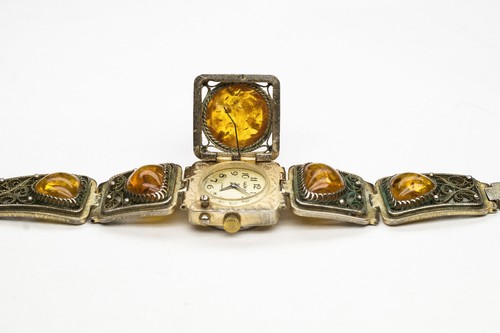 Vintage CHAIKA Women's Watch 1601 Filigree bracelet with Amber 17 JEWELS USSR - Picture 11 of 17