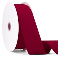 2 Inch Burgundy Velvet Ribbon 20 Yards Double Faced for Christmas Crafts