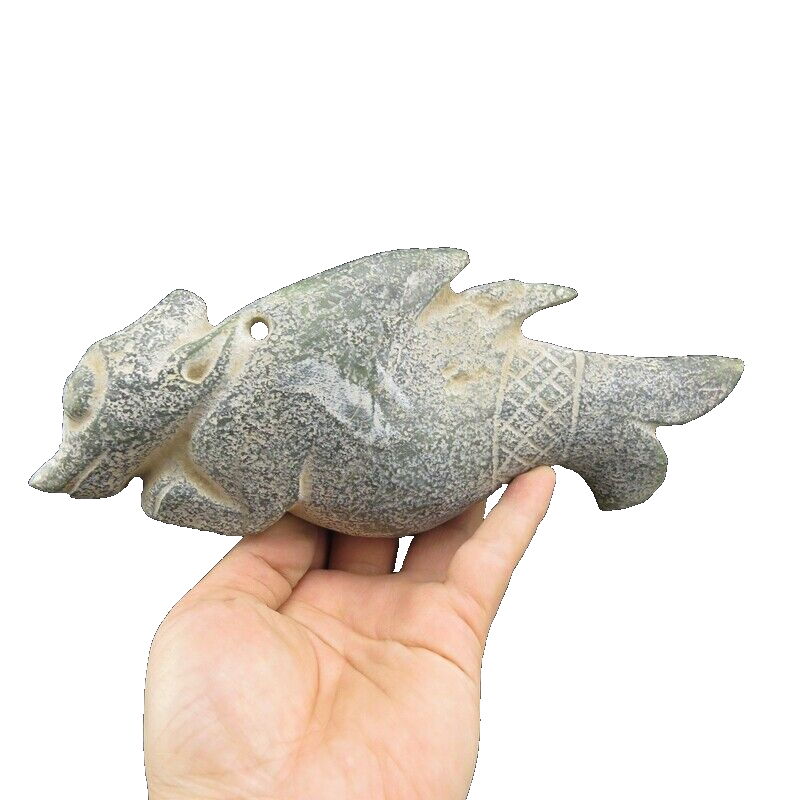 Chinese old jade,Hongshan culture,old collection,rare Fish beast,statue G(807)