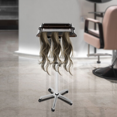 Salon Hair Extension Holder Organizer Stand Rolling Tray Trolley Storage Cart