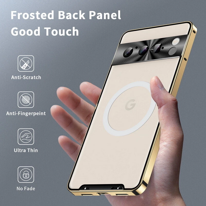 For Google Pixel 9 Pro XL 8 7 Pro 8A 7A Frosted Magsafe Acrylic Metal Case Cover - Image 4 of 4