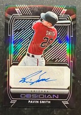 2021 Panini Obsidian Autograph Electric Etch Carolina Blue Pavin Smith
