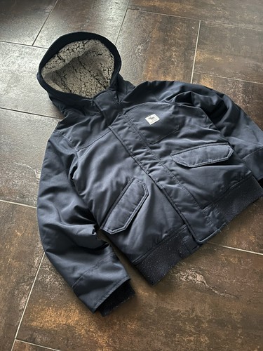 Unisex Abercrombie Kids Sherpa Fleece Lined Coat Navy Size 9/10 - Picture 2 of 9