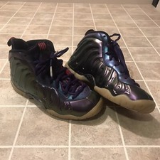 Nike Little Posite One Foamposite Iridescent Purple 644791-602 Sz 4Y Womens 5.5