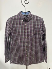 Chaps Men's Purple multi volor check long sleeve button up dress shirt sz S