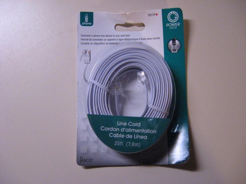 2 PHONE LINE CORDS BY JASCO - 25 FT - NEW AND SEALED IN ORIGINAL PACKAGES