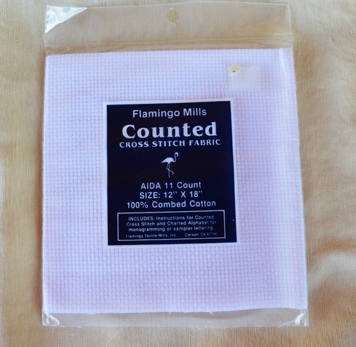 1 Sealed Pkge Flamingo Mills Cross Stitch White Aida Cloth 11-Count 12x18 Cotton - Picture 2 of 6