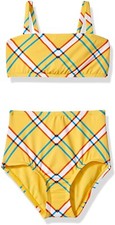 Hobie Girls' 182870 Bandeau Top Hi Waist Bottom Bikini Set Size 10