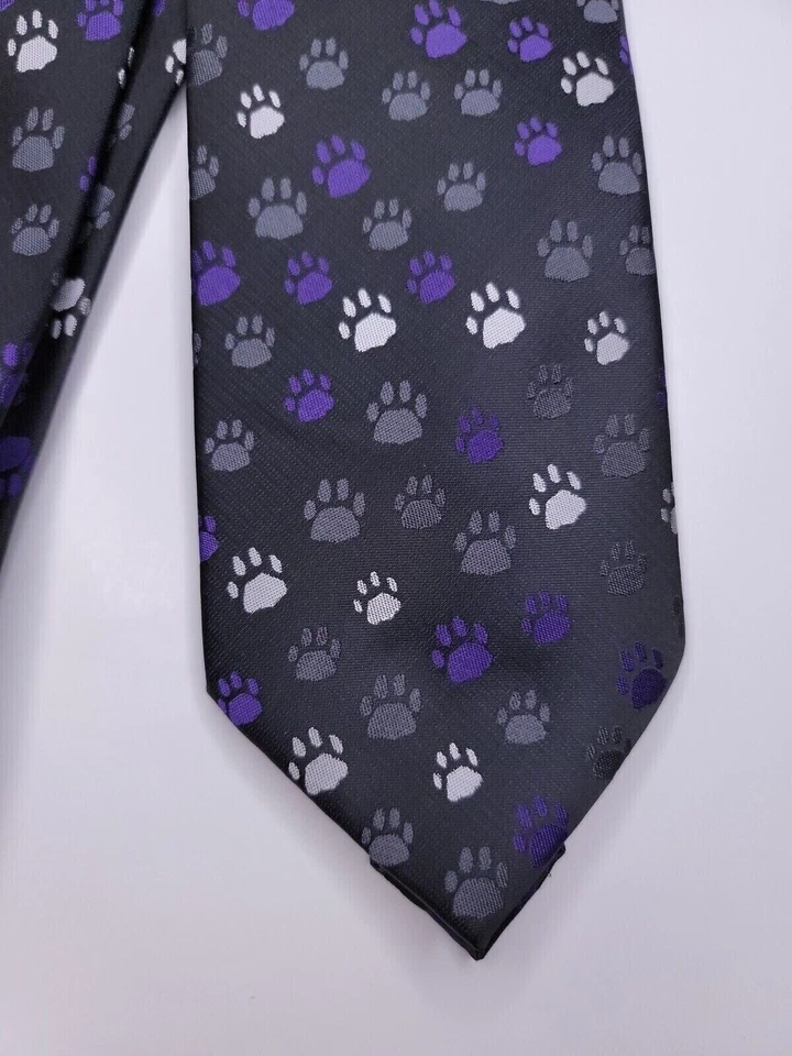 Corbata formal para hombre The Animal Rescue Site 58"Lx3,5"W gris oscuro Foto 2 de 4