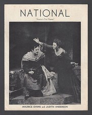 Maurice Evans "MACBETH" Judith Anderson / Philip Huston 1942 Washington Playbill