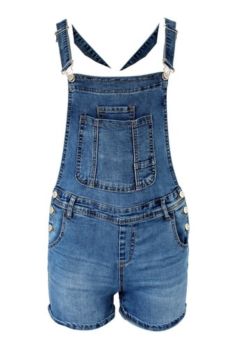 Mujer Peto vaquero general Salopette Elástico Jeans Pantalones Cortos SJ291  | eBay