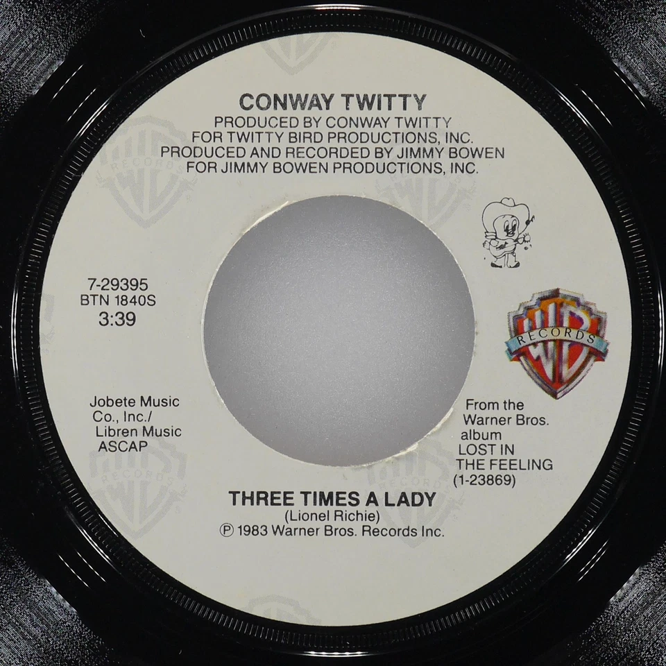 CONWAY TWITTY Three Times A Lady / I Think I'M In Love WARNER 7-29395 NM 45 7" - Image 3 of 4