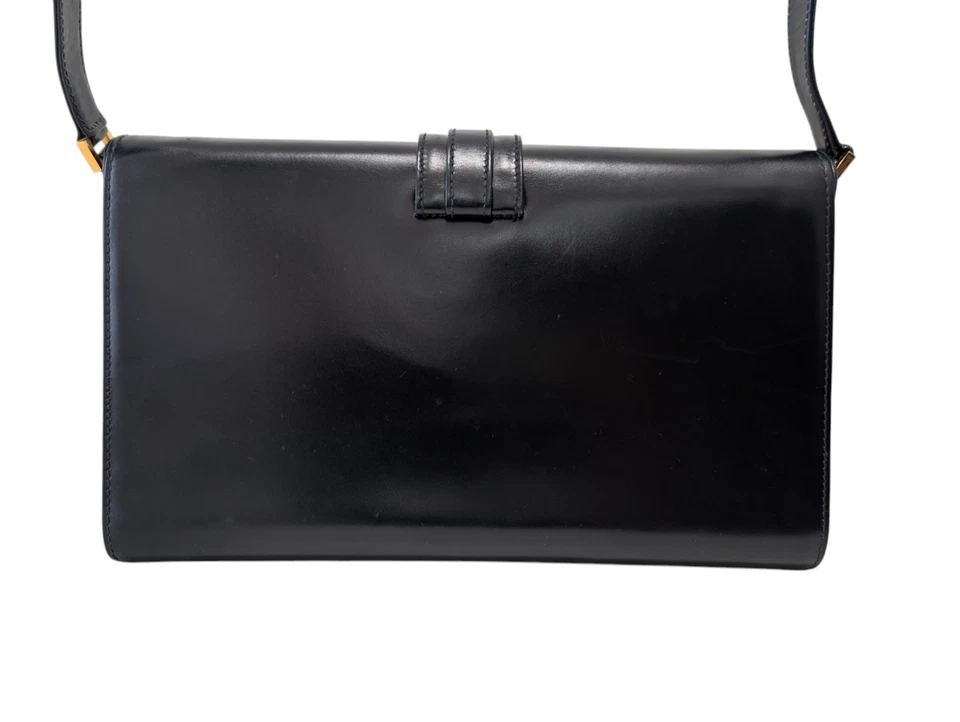 *Rare* GUCCI Shoulder Clutch Bag Purse Leather Black Vintage - Image 3 of 4