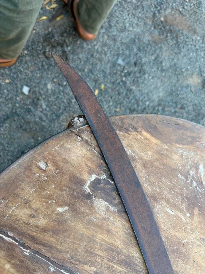 Antique Brass Hilt Old Hand Forged Sword Dagger Knife - Image 4 of 4