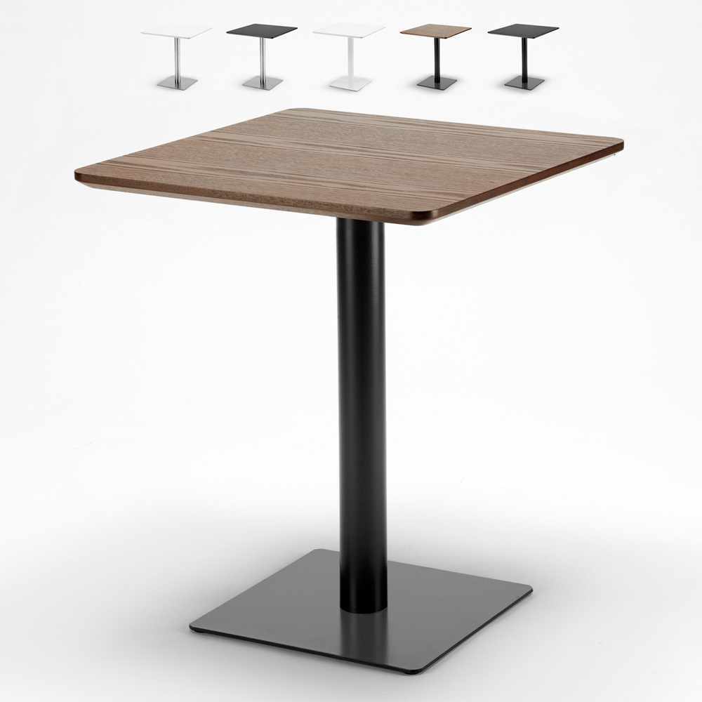 Mesa 60x60 cuadrada con pedestal central para bar restaurante Horeca