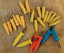 24 Vintage Corn on The Cob Holders Spiked Handles, Metal Forks