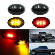 For Ford F350 F-series 4pc Amberred Led Fender Bed Side Marker Lights Smoked For Ford F350 F-series 4pc Amberred Led Fender Bed Side Marker Lights Smoked