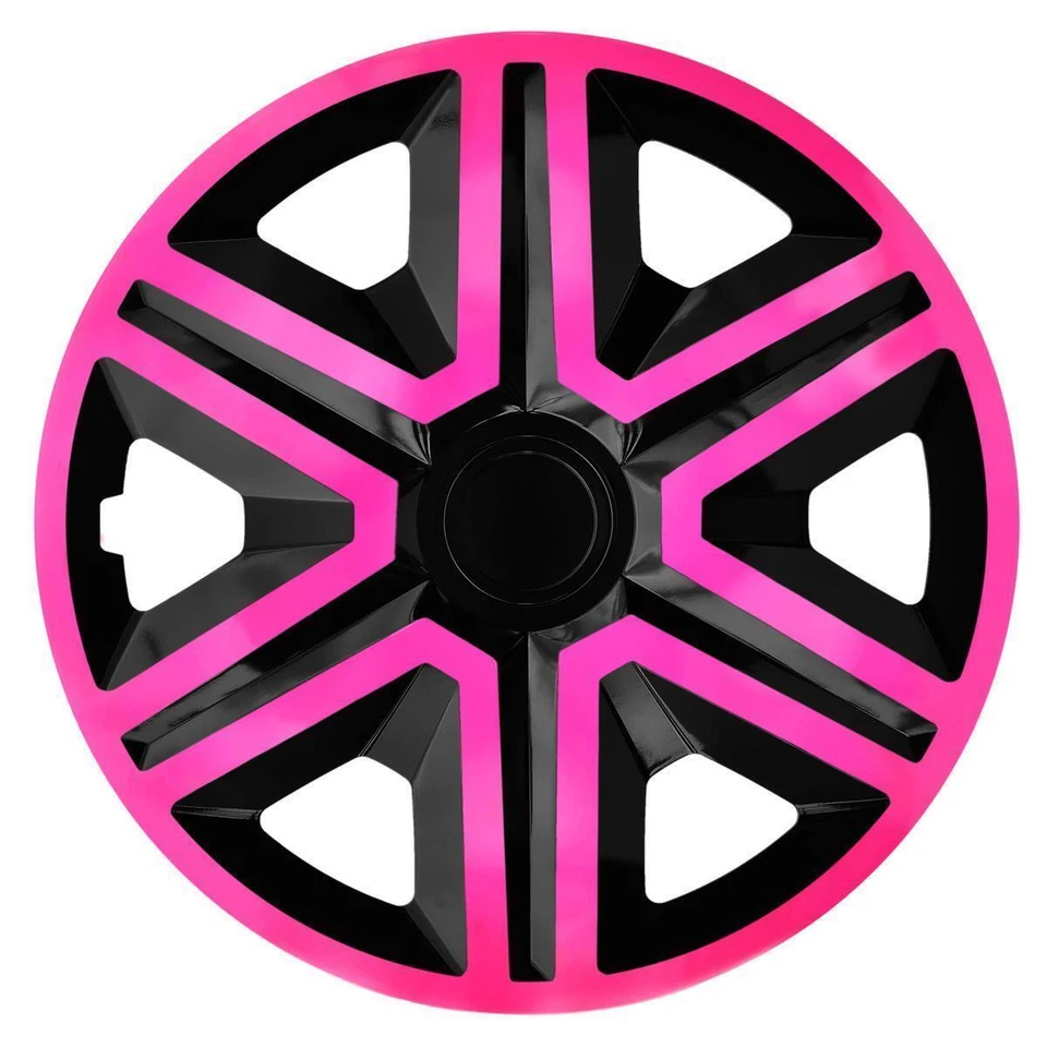 Radkappen 14 Zoll 4x NRM ACTION in Pink/Schwarz Radzierblende Radkappe - Bild 1 von 1