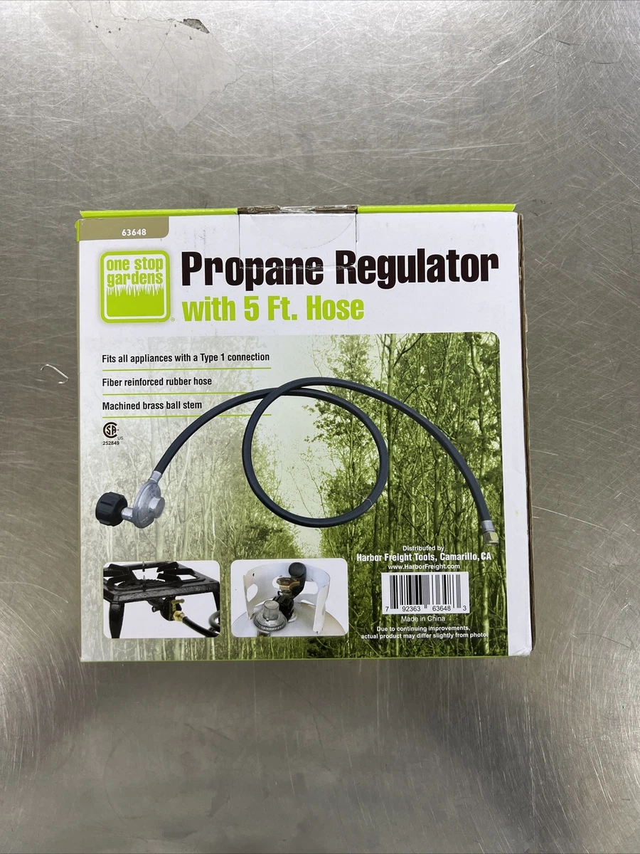 NEW One Stop Gardens Propane Regulator With 5 Ft Hose Type One Connection |  eBay