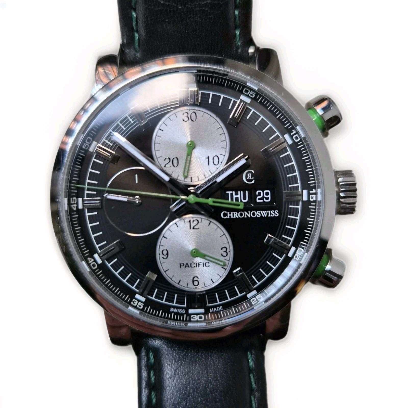 Chronoswiss Pacific Chronograph 43mm Automatic Men's Watch CH-7583B-BK