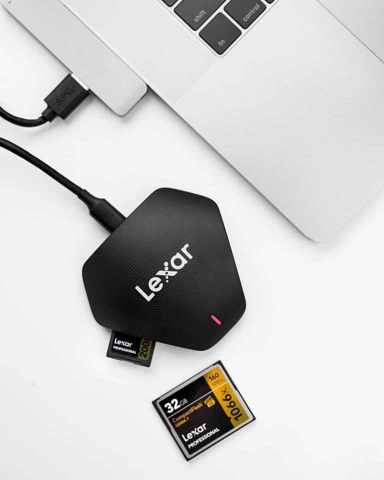 Lexar 3-in-1 Professional Card Reader USB-C USB-A for SD MicroSD CF Up to 312MBs - Image 2 of 4