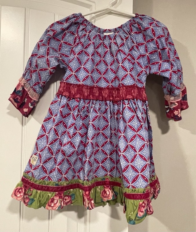 Wildflowers Clothing Girls Size 4 Dress Ruffle Skirt Floral Long Sleeve