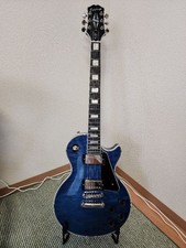 Epiphone Les Paul Custom Viper Blue Quilt Maple Borsa Gig Chitarra Elettrica Usata