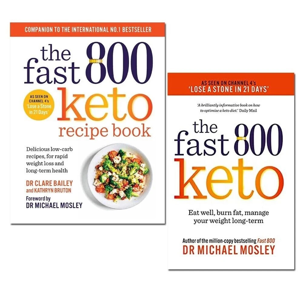 Fast 800 Keto and The Fast 800 Keto Recipe Book 2 Books Set by Dr Michael Mosley