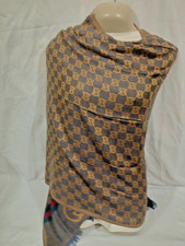 GUCCI women's Scarf Shawl Stole wrap Wool silk Made in Italy