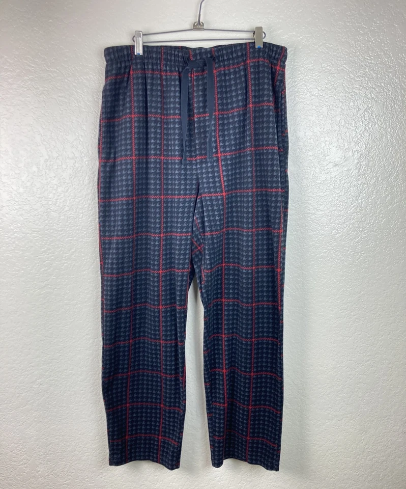 Pantalones de pijama a cuadros negros y rojos Perry Ellis Portfolio ropa para dormir talla XL Foto 2 de 4