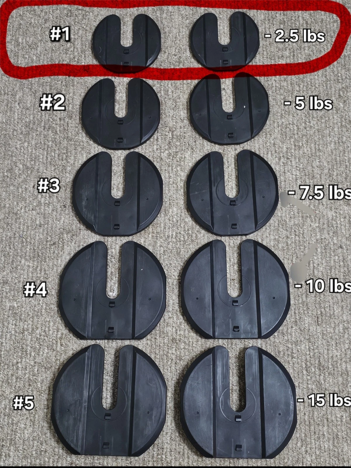 Bowflex 1090 SelectTech- Series One Dumbbell Replacement Plates #1 - 2.5lbs Each