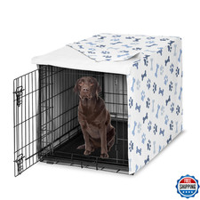 Sweet Jojo Designs 42in. Medium/Large Dog Crate Cover Bones and Paw Prints for