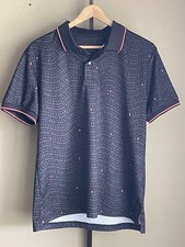 Psycho Bunny Winston All Over Print Polo Shirt Men s Medium 5 Black