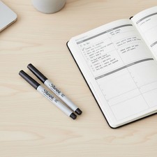 2 Count Ultra Fine Point Black Permanent Markers - Ideal for Art  Note-Taking