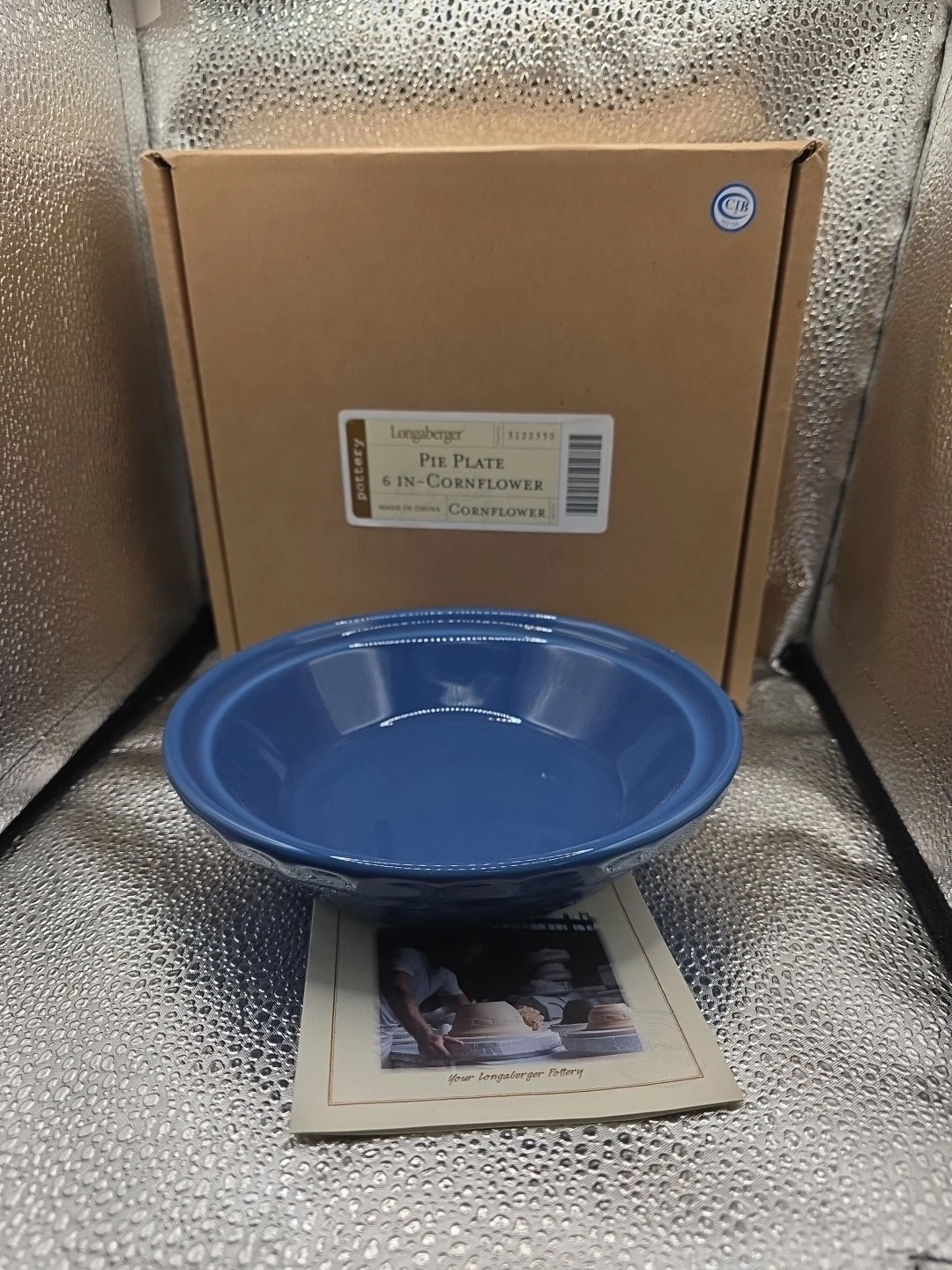 Longaberger Woven Traditions Cornflower Pie Dish/Baking Plate. O5