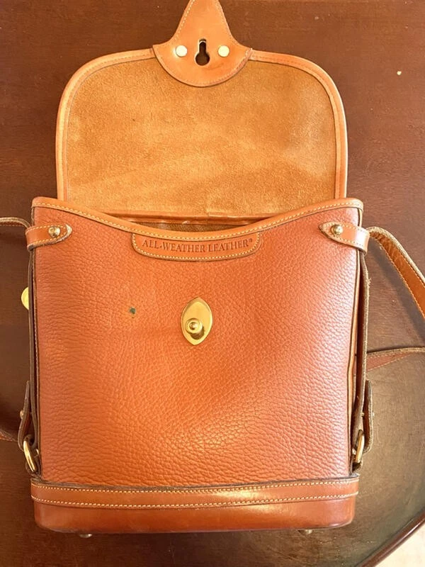 Bolso Espectador Grande Dooney & Bourke Raro Vintage Saddle Tan AWL Foto 3 de 4