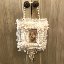Victorian Style Lace Wall Hanging Madonna and Child Decorative Picture Pendant