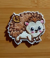 Adorable Hedgehog Embroidered Iron On Patch Cute Cartoon Style Medium Sized