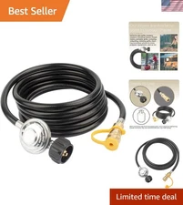 Universal 12ft Propane Hose with Regulator - Ideal for Outdoor & Indoor Heaters