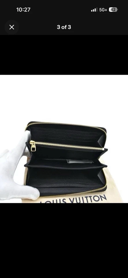 LOUIS VUITTON Cartera Cremallera Monograma Amplante Negro Cremallera Redonda Cartera Larga Negra Foto 2 de 2