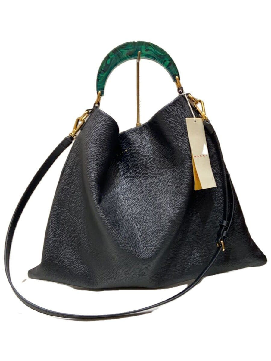 MARNI SCMP0063U0 VENICE 2WAY LEATHER Black PLAIN HANDBAG MARNI SCMP0063U0 VENICE 2WAY LEATHER Black PLAIN HANDBAG