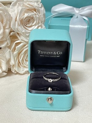 Tiffany & Co. Harmony Diamond Ring with Diamond Platinum Band sz 5 .20ct NEW