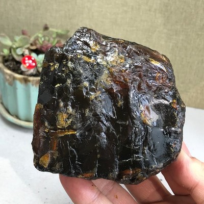 89-84-54mm Top Natural amber Crystal uncut gemstone Mineral Specimen A4196
