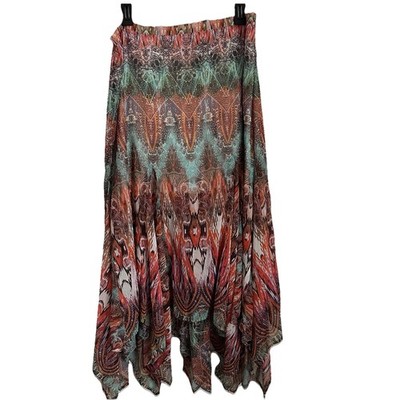 V Christina Womens XL Geometric Skirt Fairy Festival Whimsy Flowy Asymmetrical