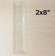 2" x 8" Rectangles Clear Beveled Glass 2 x 8 inch 30 Pack