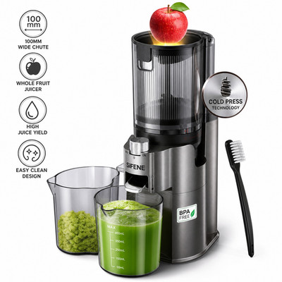 SIFENE Juicer Machines, Cold Press Juicer with 100mm 4-Inch Wide Chute